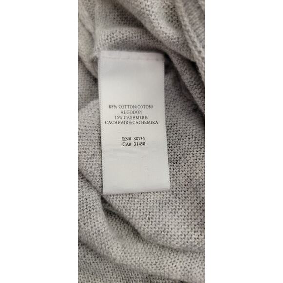 BCBG MaxAzria Cotton Cashmere Knit Tshirt Sz Small Gray Delicate Short Sleeves - Picture 8 of 9